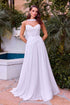 CLEARANCE - Ladivine CD395W Chiffon A-line Wedding Strapless Dress (Size 4) by DiscountDressShop
