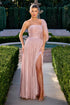 Ladivine CD418 One Shoulder A-Line Pleated Luminescent Chiffon Gown by DiscountDressShop