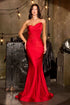 Ladivine CD676 Timeless Strapless Stretch Satin Sweetheart Mermaid Gown by DiscountDressShop