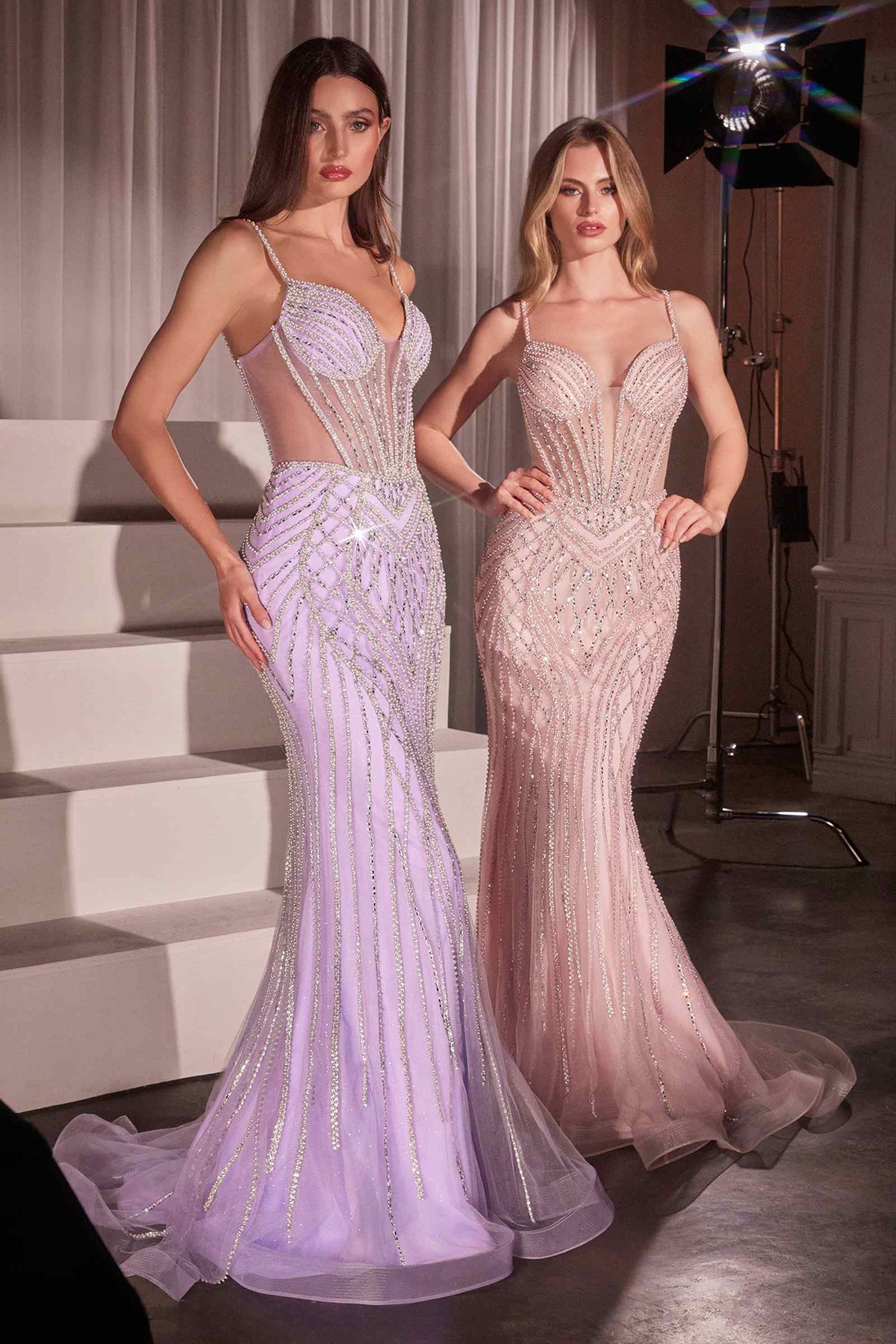 Ladivine CD759 Embellished Fit &amp; Flare Prom Dress by DiscountDressShop