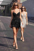 Ladivine CD780 Dress Short Sequin Fringe Cocktail Dress by DiscountDressShop