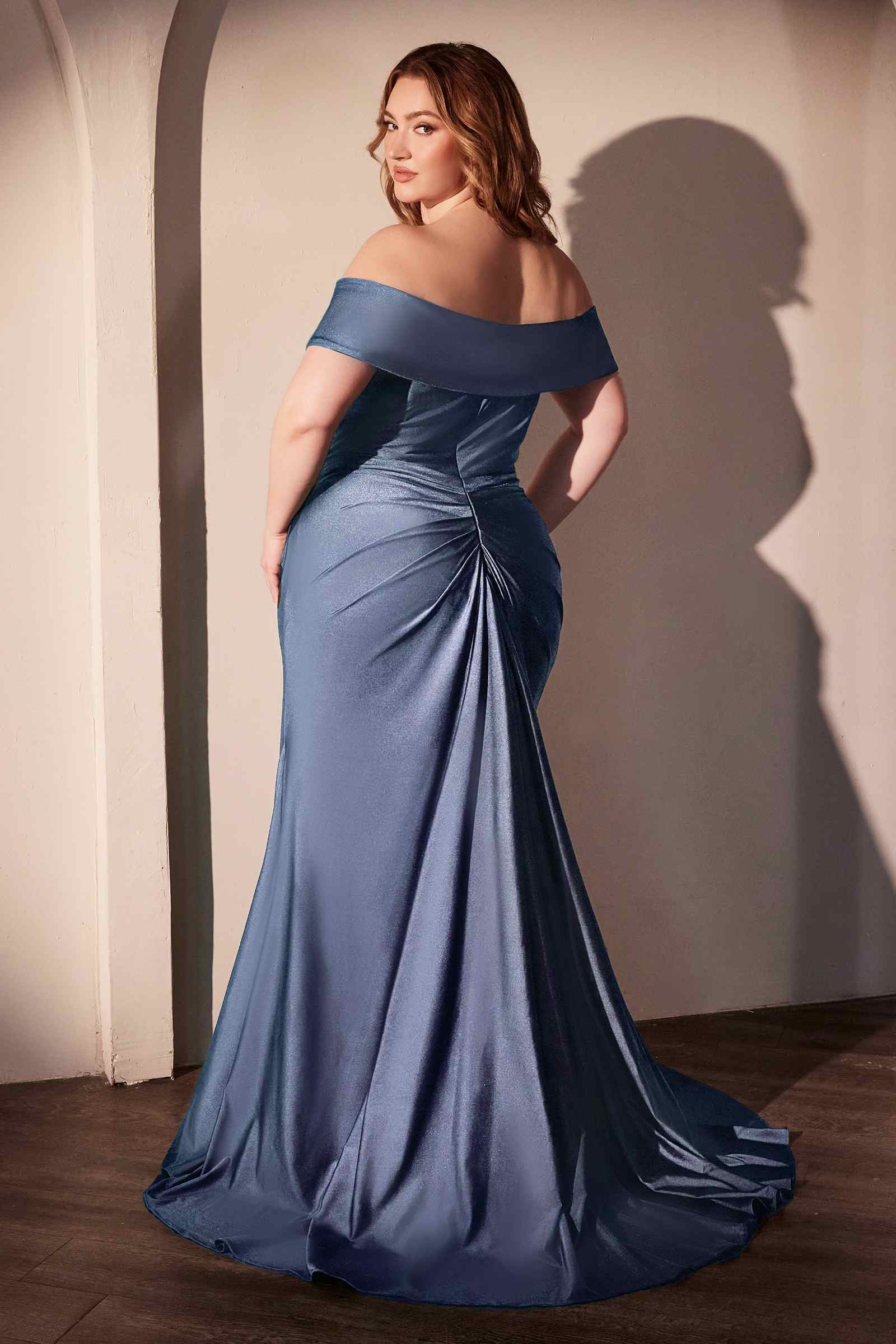 Ladivine CD790C Dress Off the Shoulder Stretch Spandex Curve Gown by DiscountDressShop
