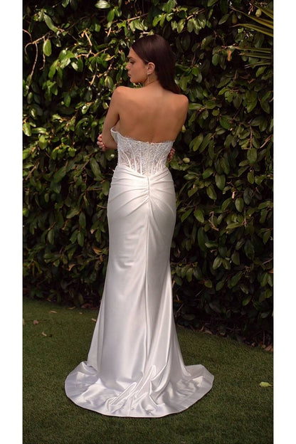 Ladivine CD797W Dress Strapless Sweetheart Satin Wedding Gown by DiscountDressShop