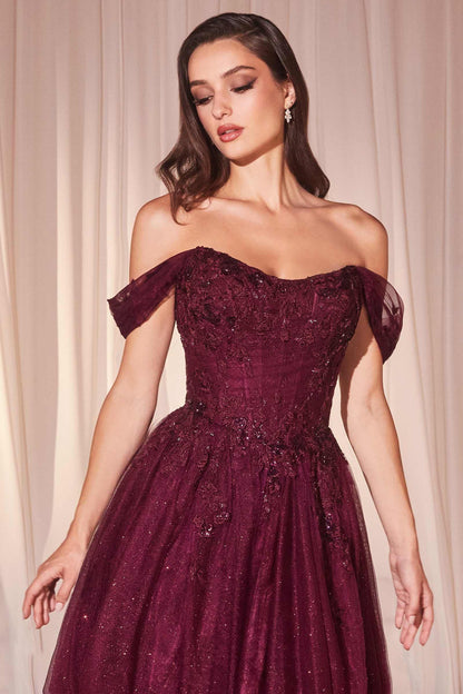 Ladivine CD799 Long Off The Shoulder A-Line Ball Gown by DiscountDressShop