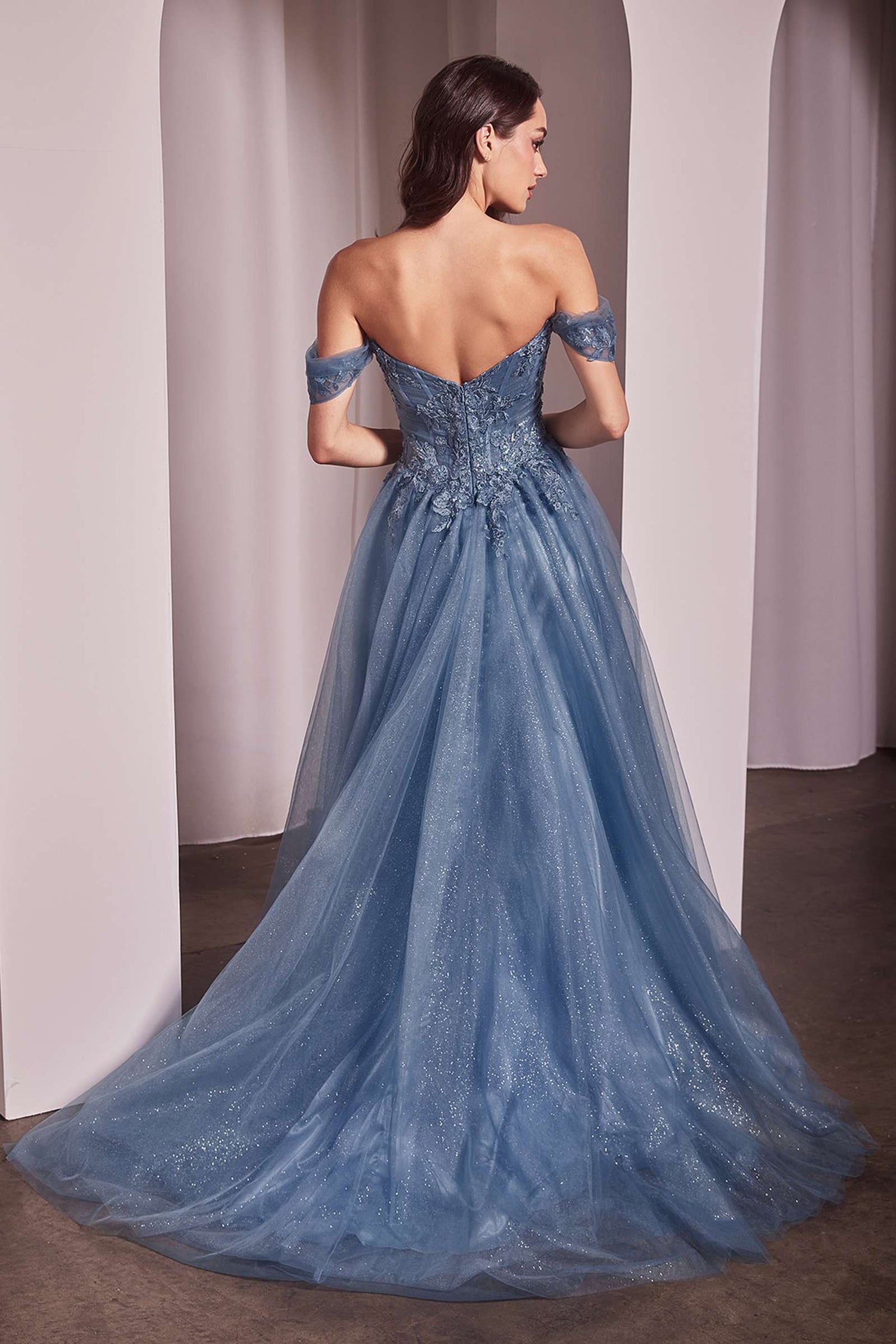 Ladivine CD799 Long Off The Shoulder A-Line Ball Gown by DiscountDressShop