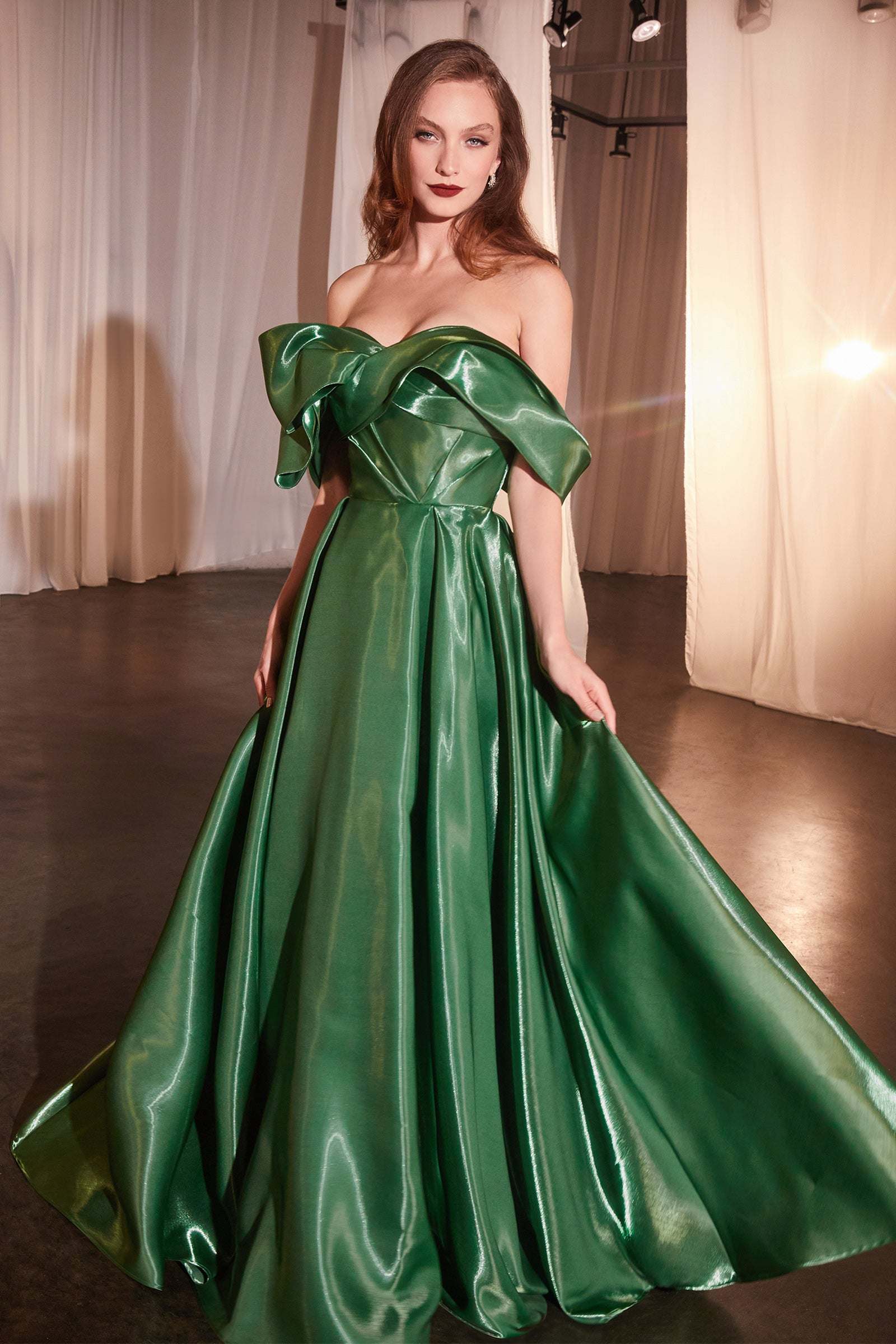 Ladivine CD801 Luxurious Organza Off The Shoulder Ball Gown by DiscountDressShop