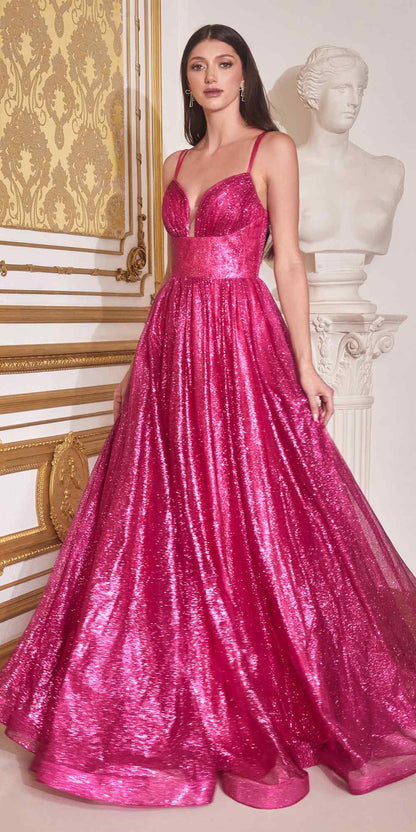 Cinderella Divine CD996 Floor Length A-line Glitter Ball Gown by DiscountDressShop