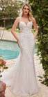 Ladivine CDS432W Mermaid Light Tulle Overlay Over Chantilly Lace Wedding Gown by DiscountDressShop