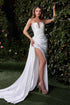 Ladivine CDS441W Long Strapless Satin Evening Gown by DiscountDressShop
