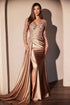 Ladivine CDS506 Dress Long Sleeve Lace & Satin Fitted Gown by DiscountDressShop