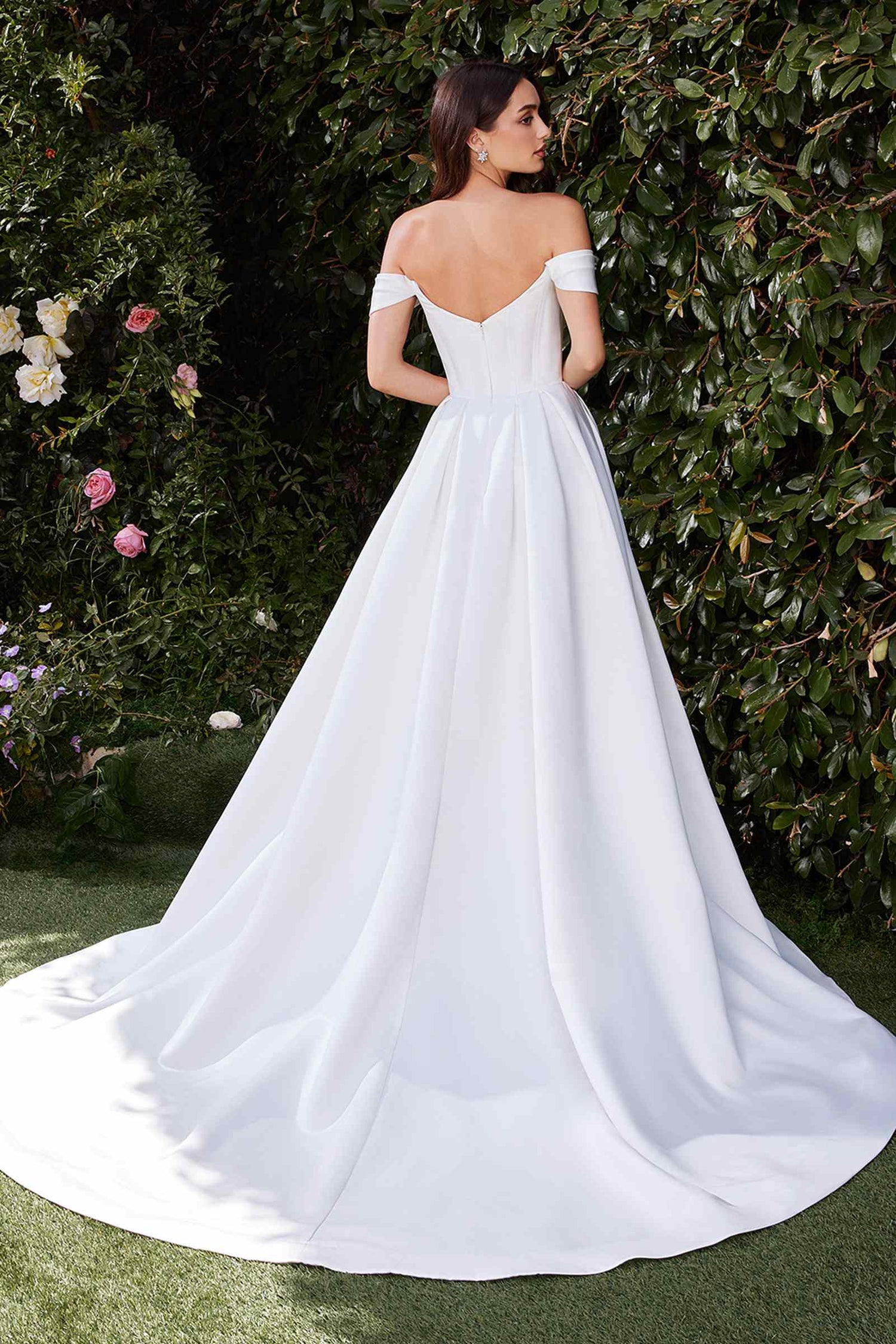 Ladivine CDS513W Dress Off the Shoulder Soft Satin Bridal Ball Gown by DiscountDressShop