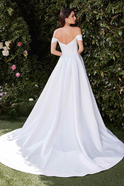 Ladivine CDS513W Dress Off the Shoulder Soft Satin Bridal Ball Gown by DiscountDressShop