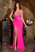 Ladivine CDS552 Star Glamour Luxurious Stretch Satin Fitted Formal Gown by DiscountDressShop