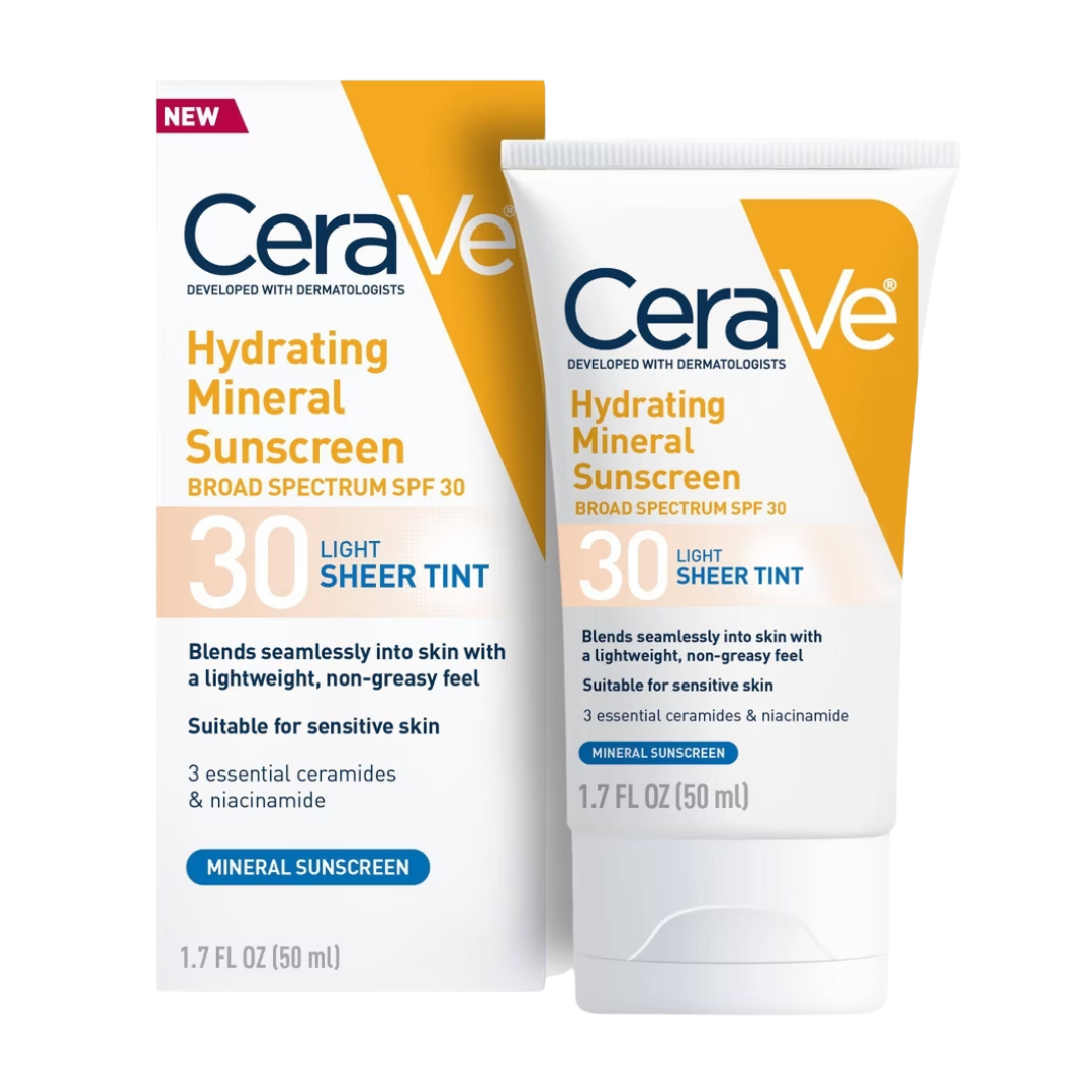 CeraVe Hydrating Mineral Sunscreen SPF 30 Light Sheer Tint (1.7 fl oz) by Farmacias Savia