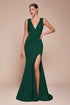 Ladivine CH395 Long Sleeveless V-Neckline Chiffon Dress by DiscountDressShop
