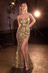Ladivine CK2409 Scoop Neckline Fitted Mosaic Sequin Dress by DiscountDressShop