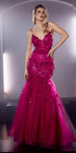 Ladivine CM328 Long Floral Applique Mermaid Gown by DiscountDressShop