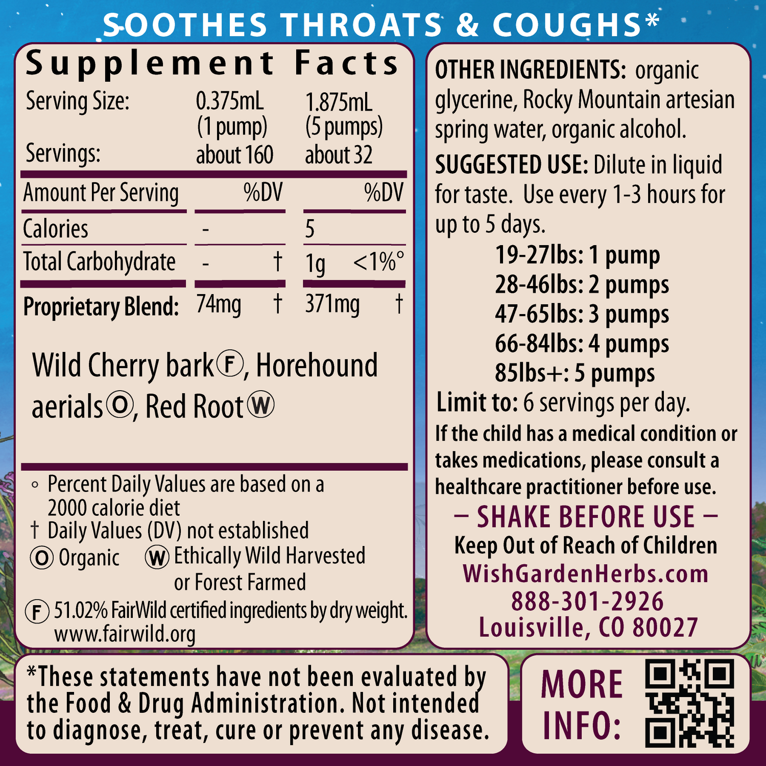 Kick-It Cough, Soothing &amp; Quieting For Kids by WishGarden Herbs