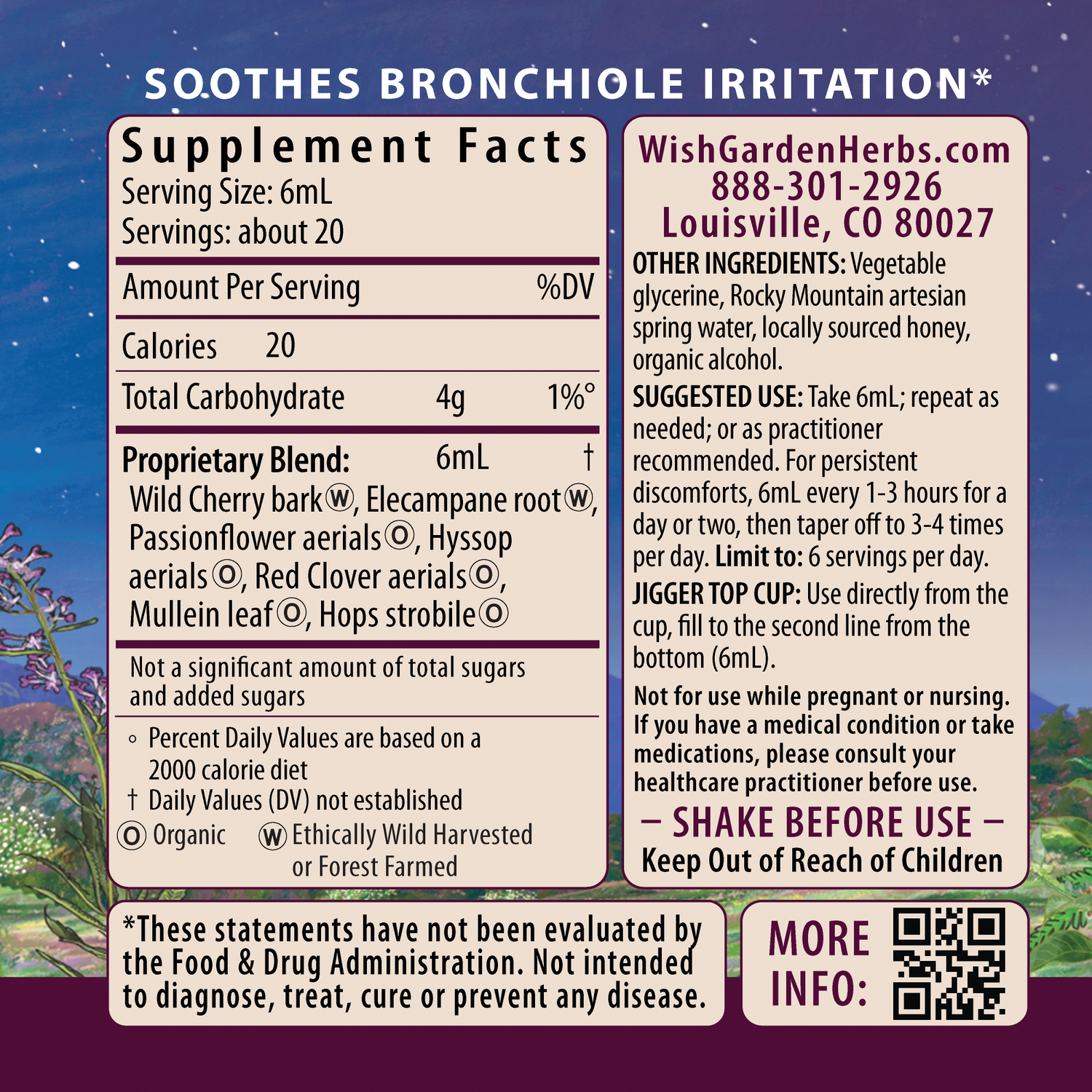 Serious PM Cough, Soothing Syrup by WishGarden Herbs