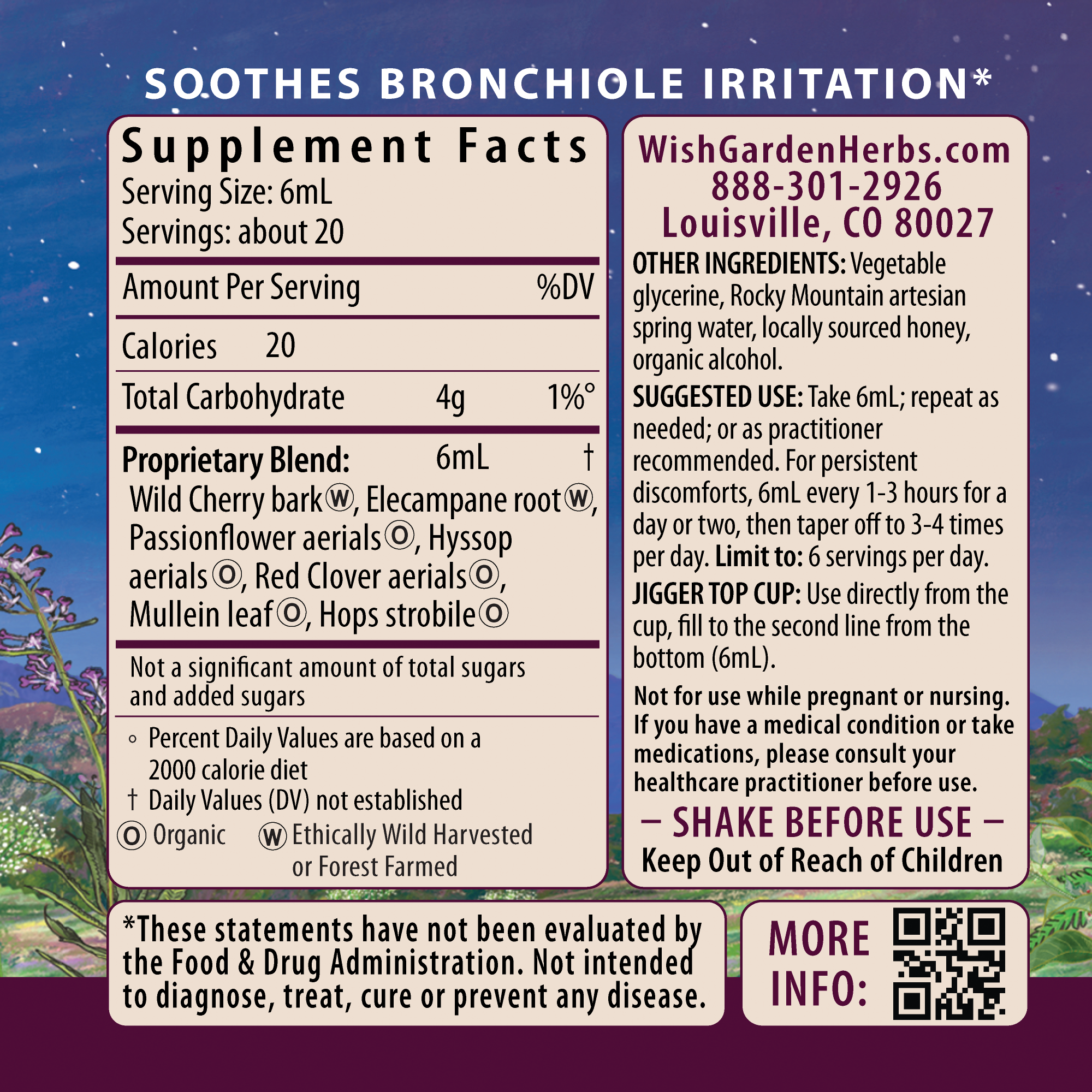Serious PM Cough, Soothing Syrup by WishGarden Herbs