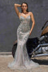Ladivine CR383 Fitted Silhouette Crystal and Sequin Formal Dress by DiscountDressShop