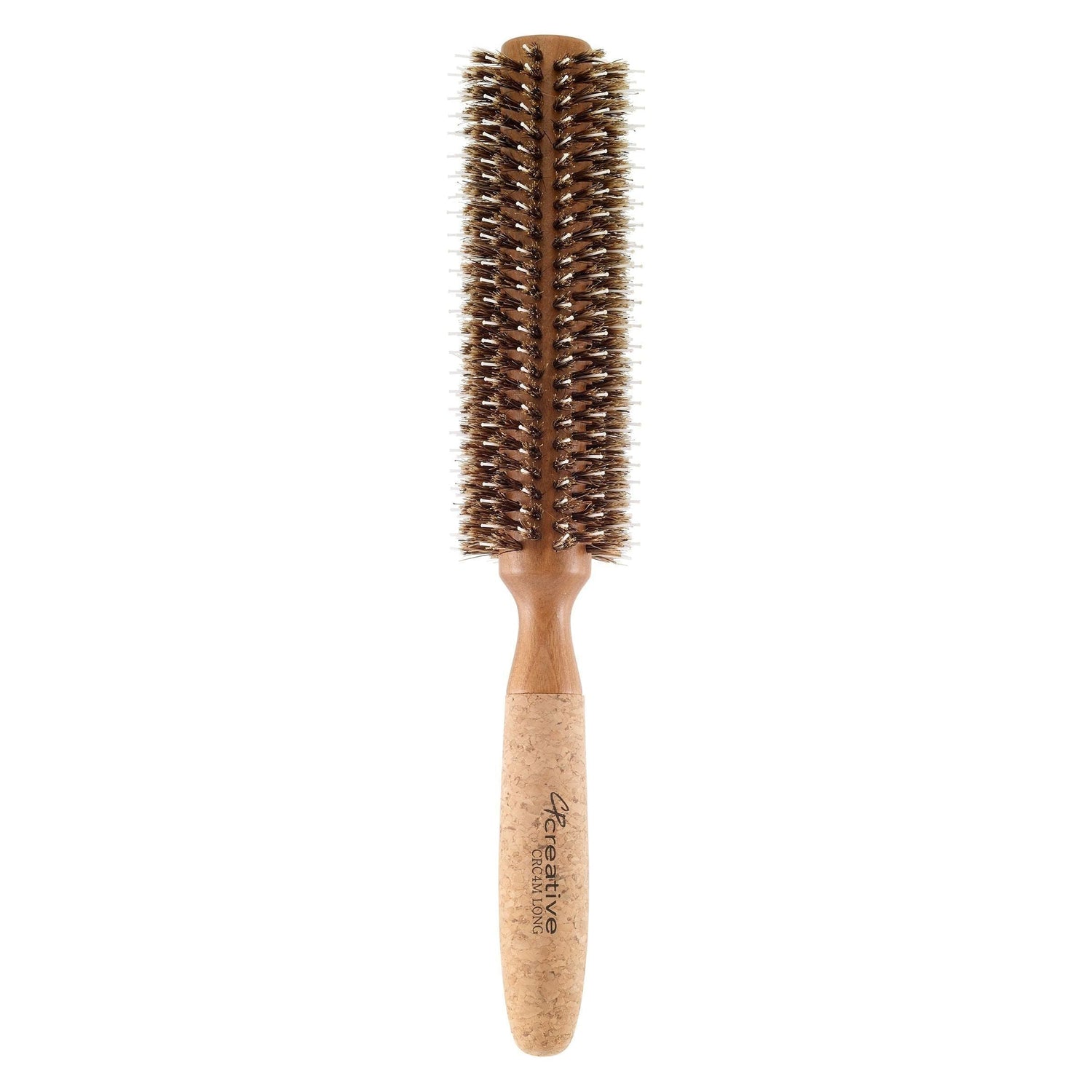 Eco-Friendly Extended 6" Long Cork Barrel Round Hair Brush by Pasteur Pharmacy