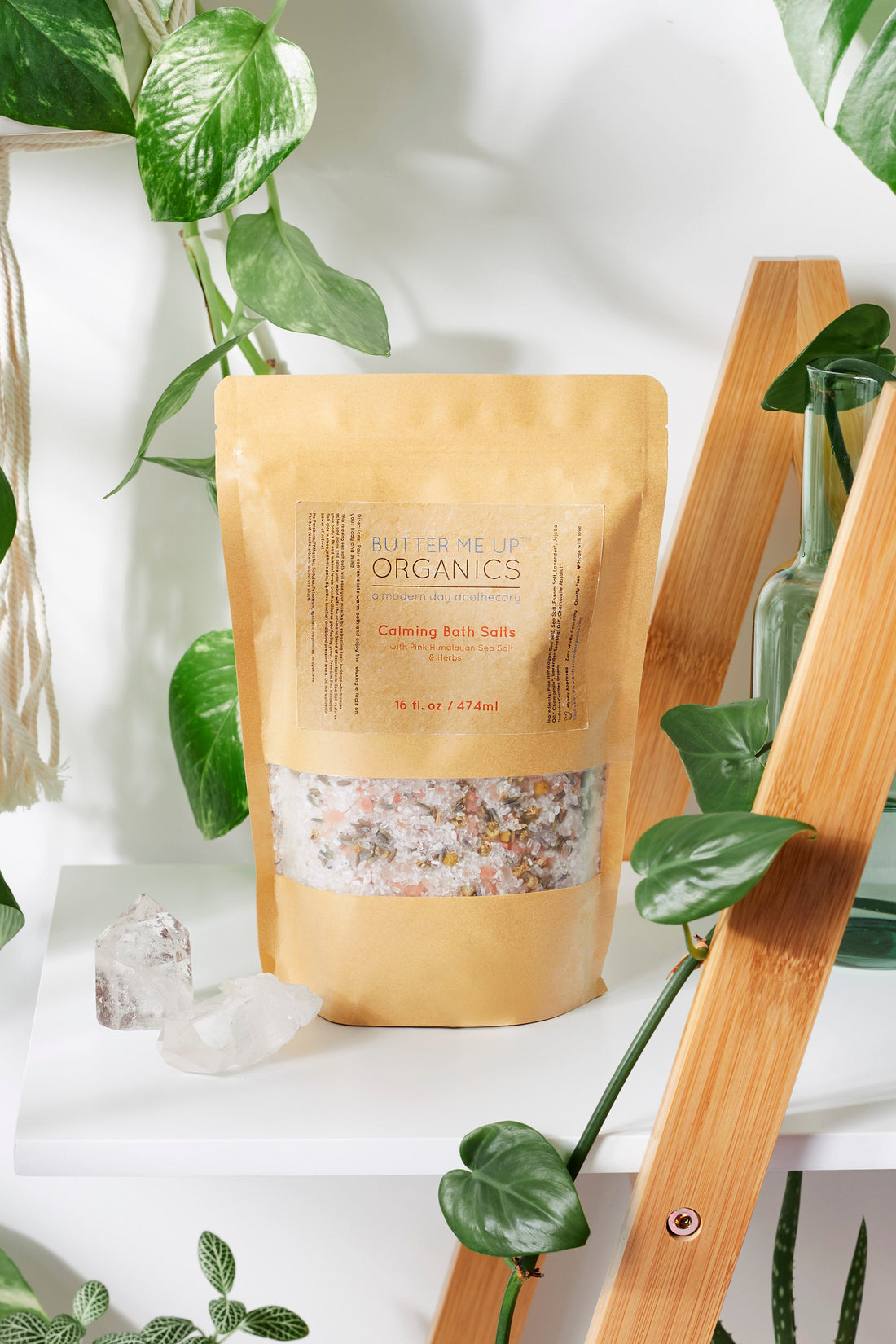 Calming Bath Salts / Detox / Relaxation / Lavender &amp; Chamomile / Essential Oils / Organic Herbs / Herbal Bath Salts for Relaxation Stress by Butter Me Up Organics
