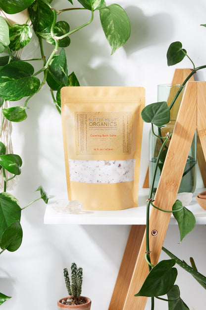 Calming Bath Salts / Detox / Relaxation / Lavender &amp; Chamomile / Essential Oils / Organic Herbs / Herbal Bath Salts for Relaxation Stress by Butter Me Up Organics