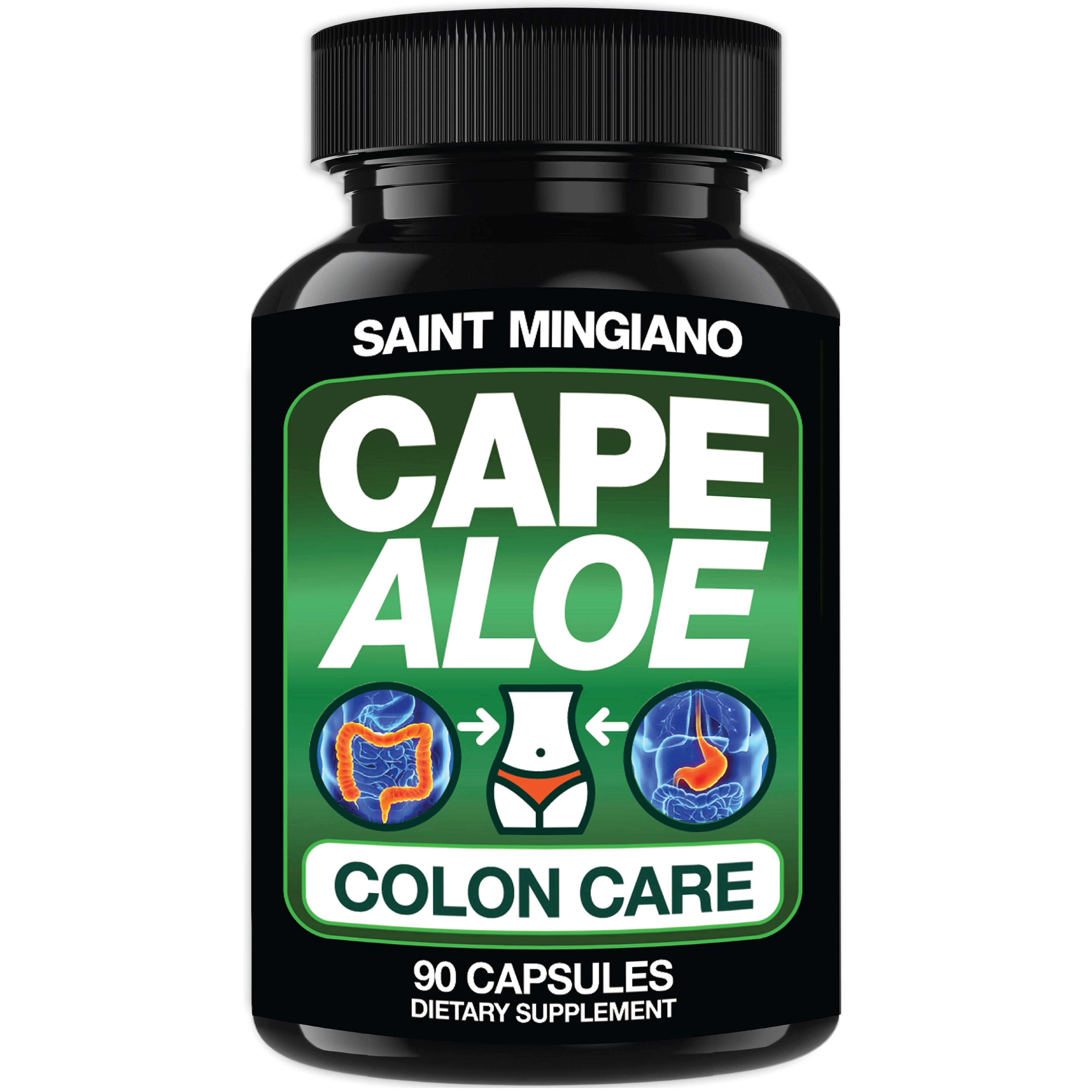 Cape Aloe Colon Cleanse, Detox &amp; Flush - 90 Capsules. Gentle Constipation Relief by Saint Mingiano - Supplements &amp; Wellness Dedicated to Holistic Health