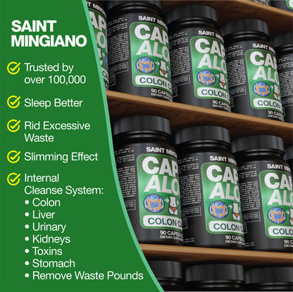 Cape Aloe Colon Cleanse, Detox &amp; Flush - 90 Capsules. Gentle Constipation Relief by Saint Mingiano - Supplements &amp; Wellness Dedicated to Holistic Health