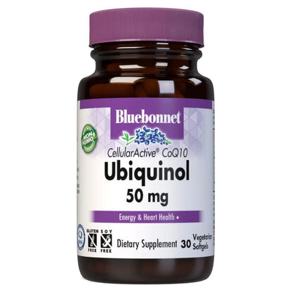 Bluebonnets CellularActive CoQ10 Ubiquinol 50 mg, 30 Vegetarian Softgels by Pasteur Pharmacy