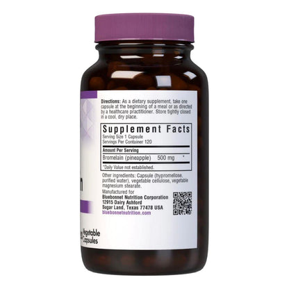 Bluebonnet Super Bromalain 500mg (2400 GDU/gm) 120 Vegetable Capsules by Pasteur Pharmacy