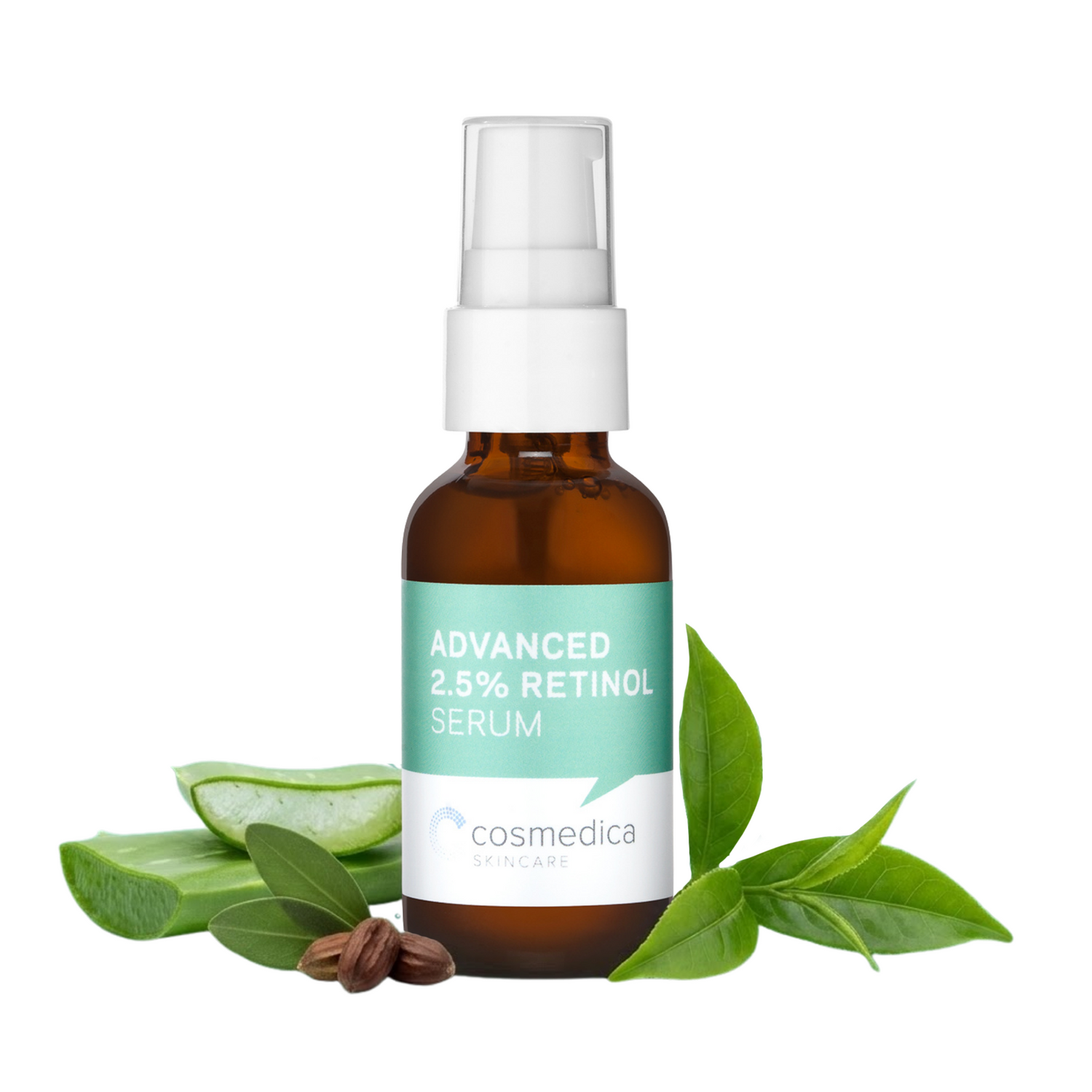 Cosmedica Skincare Retinol Serum 2.5% | Hydrating Vitamin A Serum with Green Tea Hyaluronic Acid Vitamin E | Non-Irritating Serum for Sensitive Skin Oily Skin | 1oz by Cosmedica Skincare