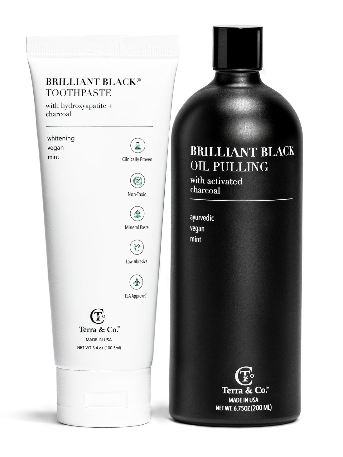 Charcoal Oil Pulling + Hydroxyapatite Toothpaste Bundle | Terra &amp; Co. by Terra &amp; Co.