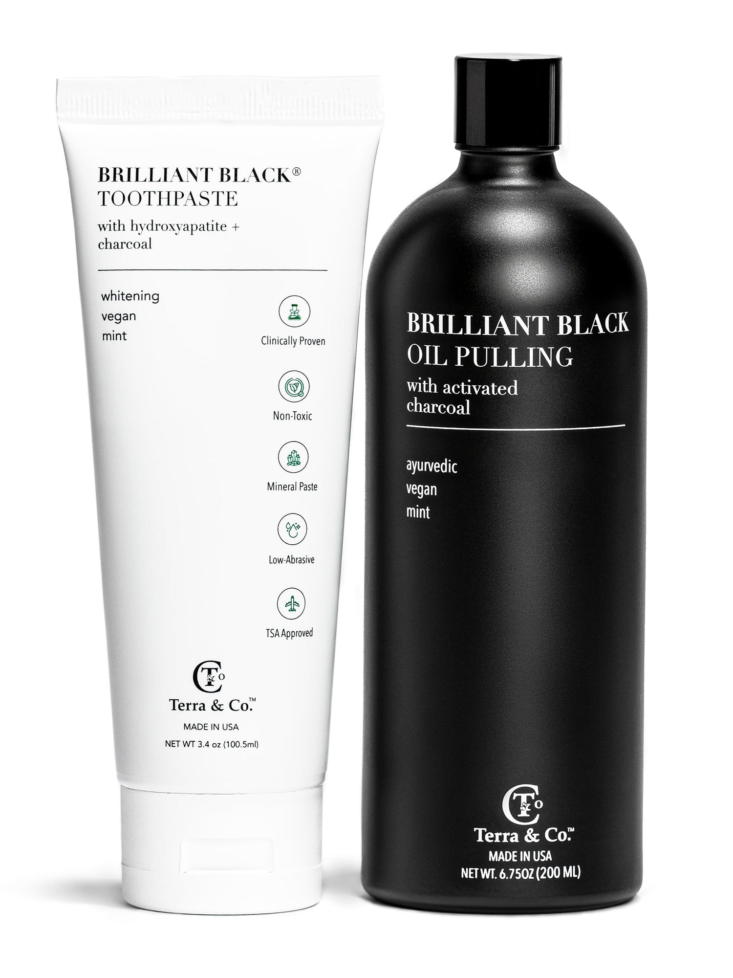 Charcoal Oil Pulling + Hydroxyapatite Toothpaste Bundle | Terra &amp; Co. by Terra &amp; Co.