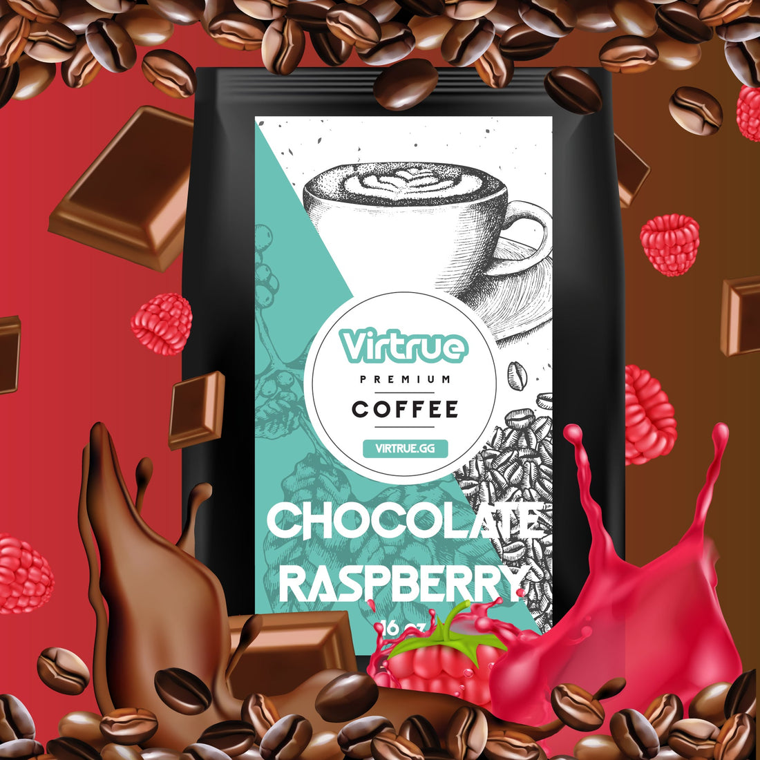 Chocolate Raspberry Flavored Coffee – 16oz | Virtrue Premium by Virtrue