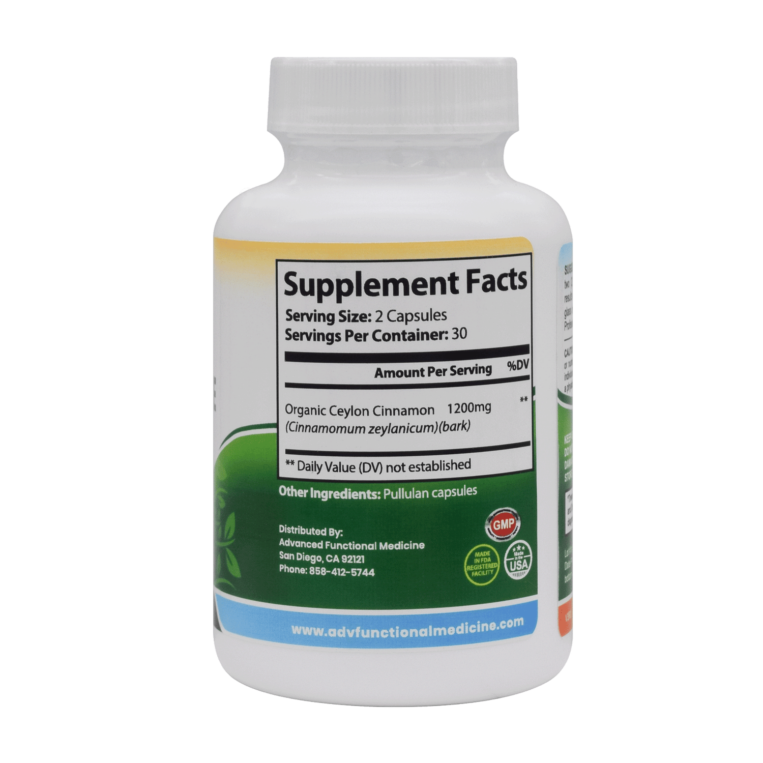 Cinna-Pure (therapeutic organic ceylon cinnamon designed for blood sugar and cholesterol support) by Advanced Functional Medicine Supplements
