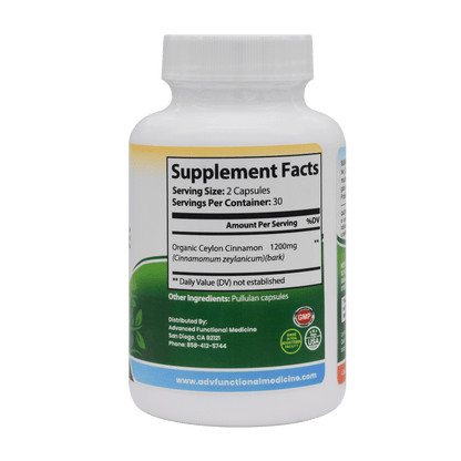 Cinna-Pure (therapeutic organic ceylon cinnamon designed for blood sugar and cholesterol support) by Advanced Functional Medicine Supplements