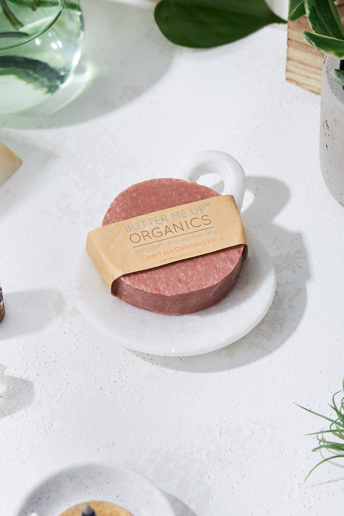 Organic Facial Bar / Organic Face Soap / Rose Clay Soap / Clay Soap Bar / Acne Face Soap / Gentle Face Wash by Butter Me Up Organics