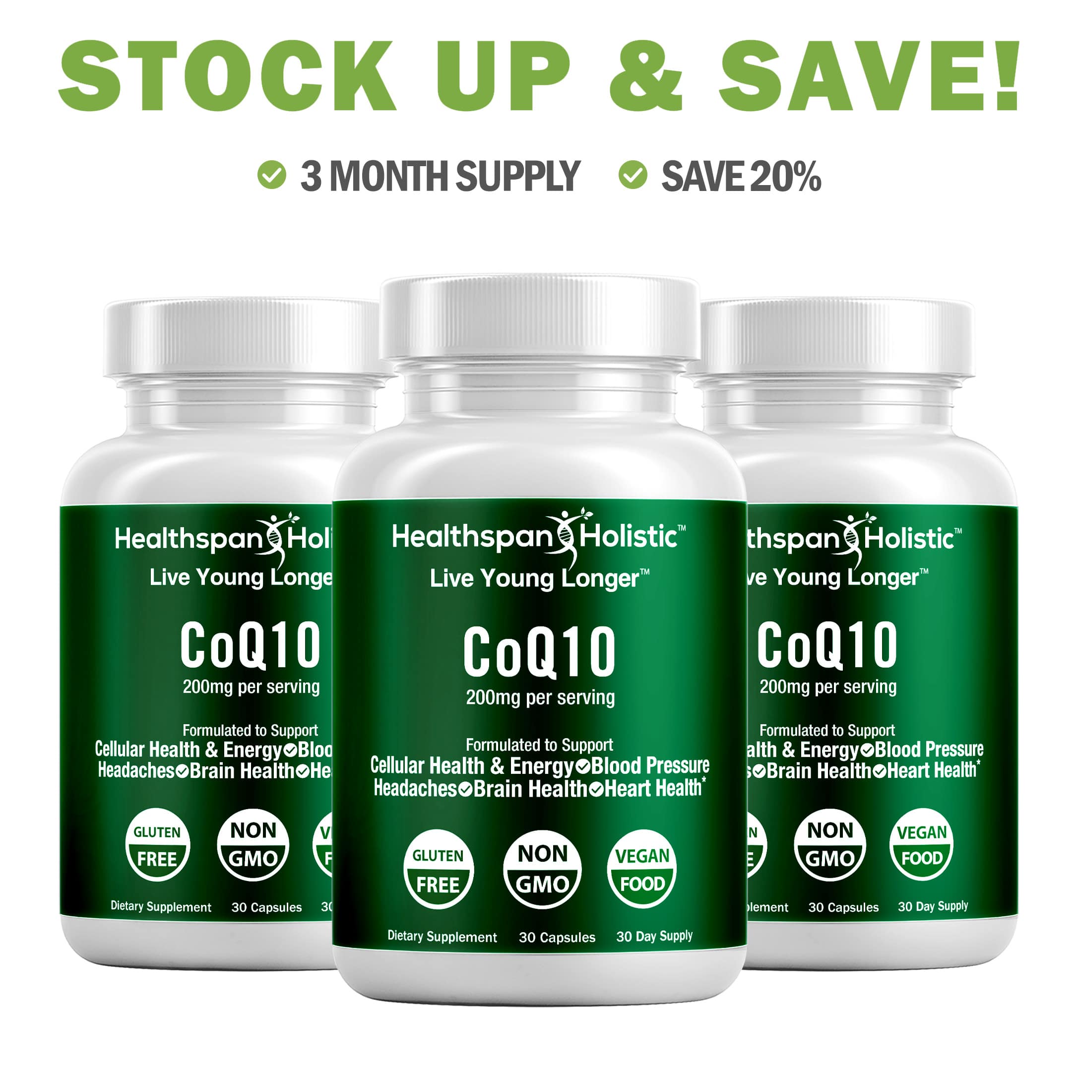 CoQ10 Supplement 30 Capsules by Healthspan Holistic