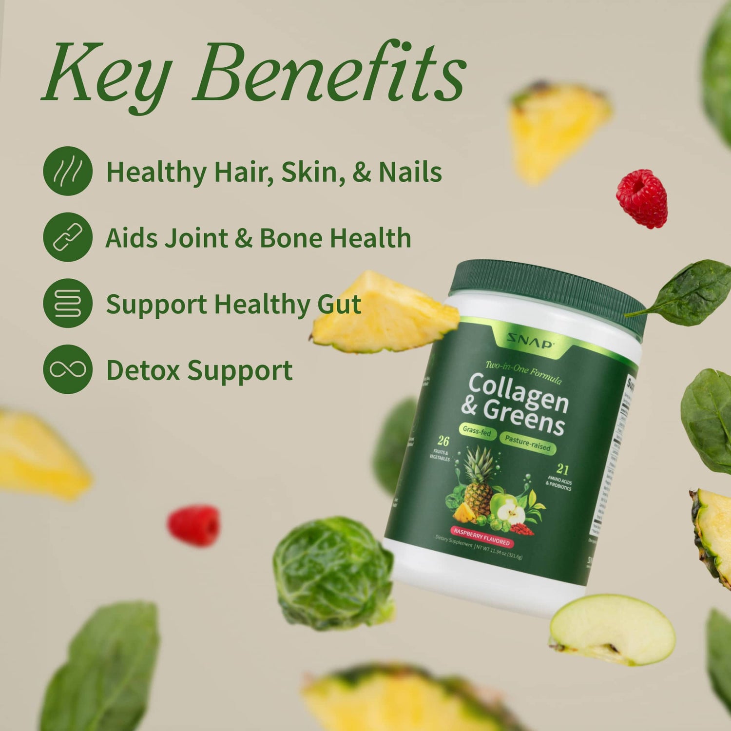 Collagen &amp; Greens by Snap Supplements