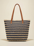 Artisanal Handwoven Stripes Large Tote for Summer Vacation by LINTICO