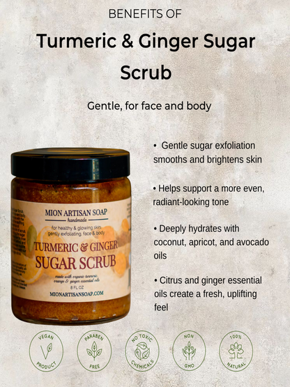 Turmeric &amp; Ginger Sugar Scrub | Gentle by MION Artisan Soap Co.
