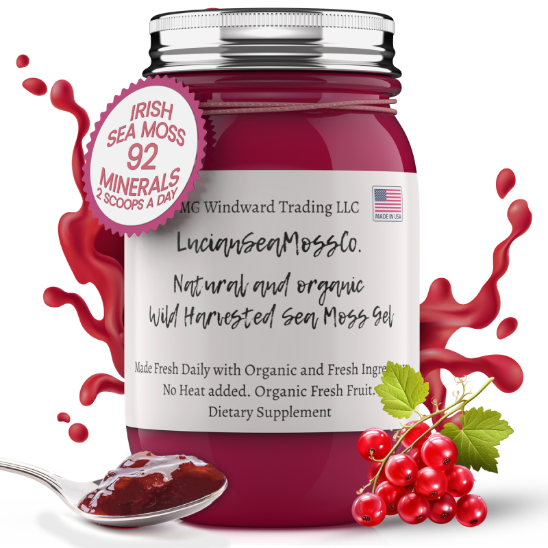 Fresh Organic Cranberry Infused Sea Moss Gel by Seamoss Global