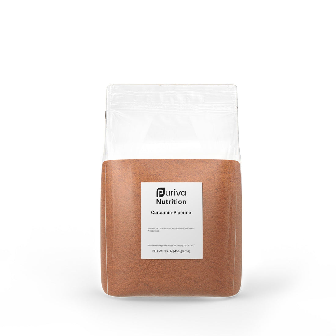 Curcumin with Piperine powder (100:1 ratio), 1 pound, Puriva Nutrition by Puriva Nutrition
