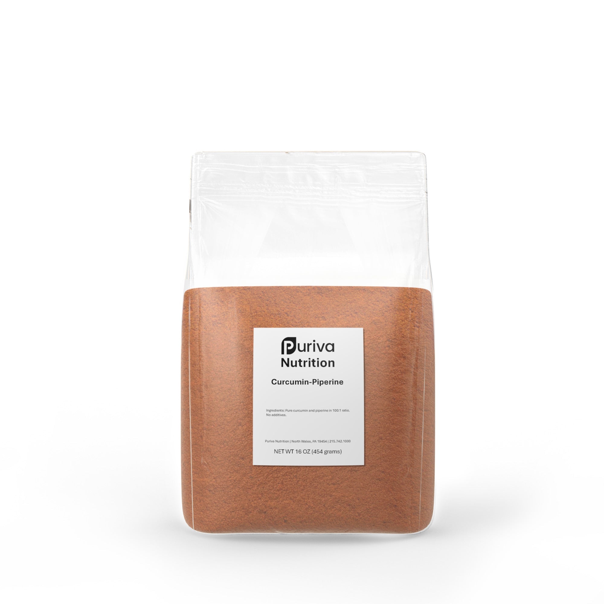 Curcumin with Piperine powder (100:1 ratio), 1 pound, Puriva Nutrition by Puriva Nutrition