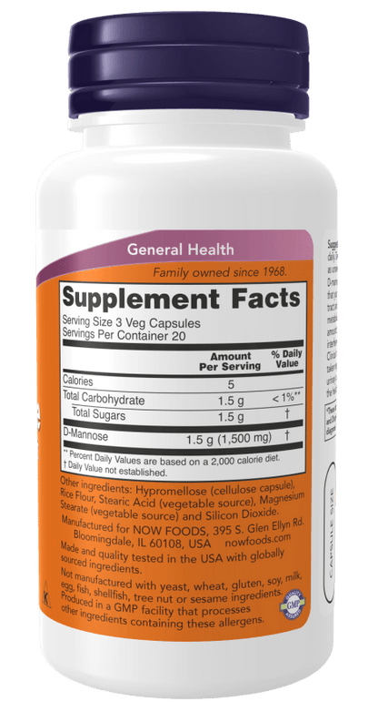 D-Mannose 500 mg by Country Life Natural Foods