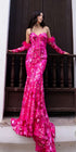 Nox Anabel D1269 Detachable Long Sleeves Floral Sequin Mermaid Gown by DiscountDressShop