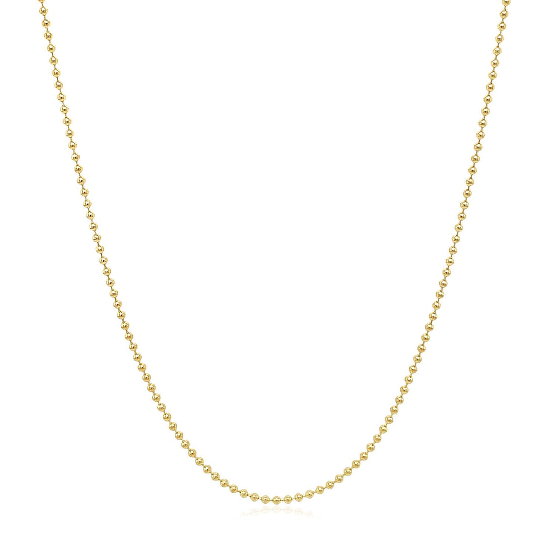 14k Yellow Gold Bead Chain 1.0mm (1.00 mm)