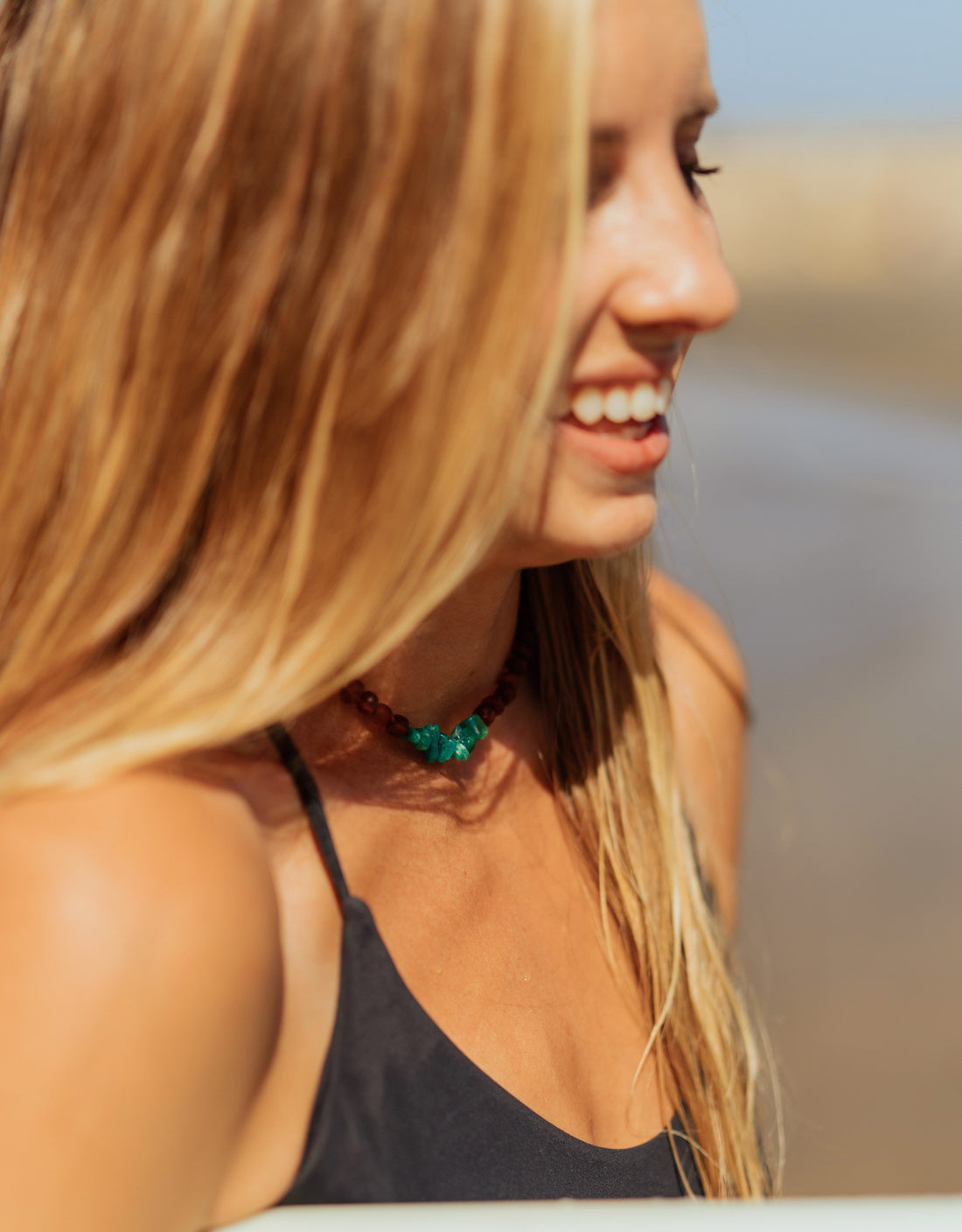 Raw Cognac Baltic Amber + Raw Amazonite || Necklace by CanyonLeaf